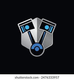 logotipo abstracto del pistón estilo moderno