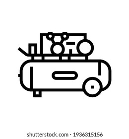 Piston Air Compressor Line Icon Vector. Piston Air Compressor Sign. Isolated Contour Symbol Black Illustration