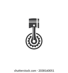 Piston auto service logo vector flat design