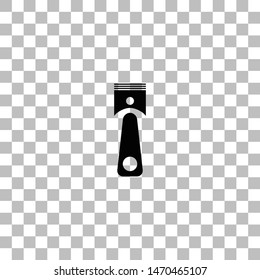 Piston. Black flat icon on a transparent background. Pictogram for your project