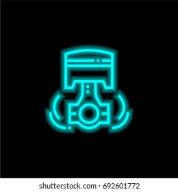 Piston blue glowing neon ui ux icon. Glowing sign logo vector