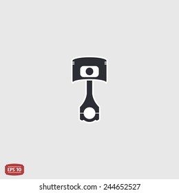 Piston and conrods icon. Flat design style. Made vector illustration