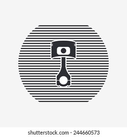 Piston and conrods icon. Flat design style. Made vector illustration