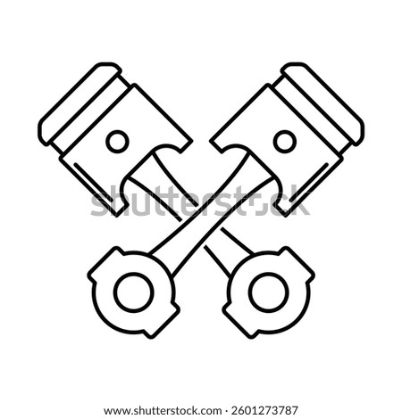 piston cross outline icon logo symbol vector design