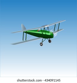 Piston engine vintage plane illustration