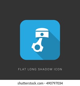 Piston Flat blue long shadow Icon / Logo Design