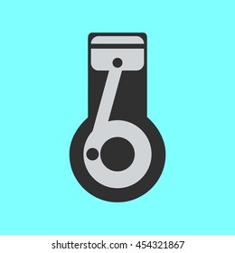 Piston flat icon on background. Vector illustration. Isolated.
