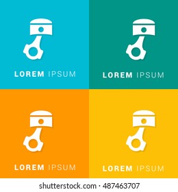 Piston Four Color Material Designed Icon / Logo