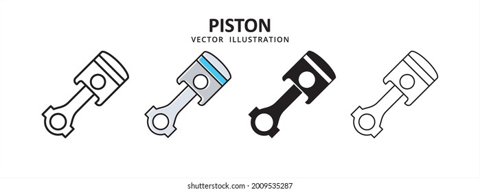 piston four stroke motor engine vector icon design. car motorcycle spare part replacement service.