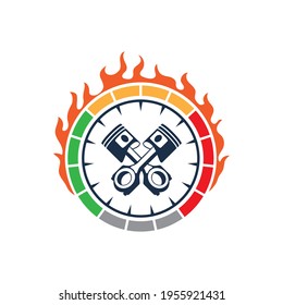 Piston Garage Logo Design Template