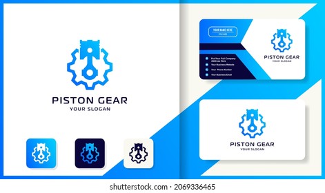 piston gear automotive and industrial logo design