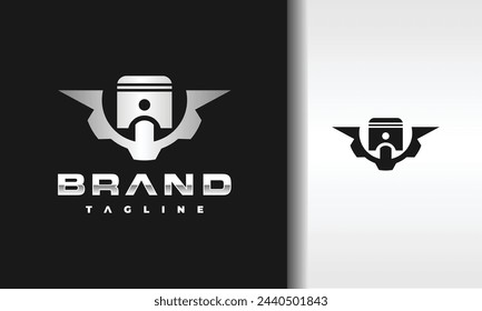 the piston gear silver logo