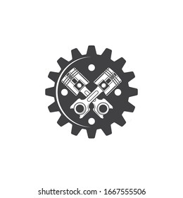 piston gear vector icon illustration design template