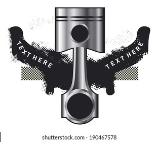 piston with grunge banner