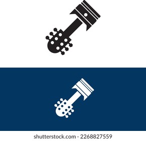 Piston Guitar Modern Logo Vector
