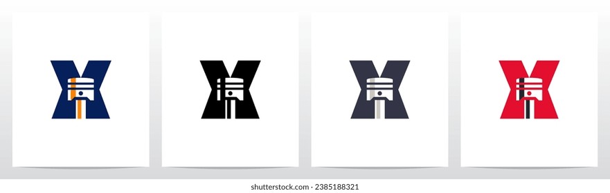 Piston Head On Letter Logo Design X 