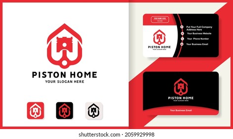 piston house logo design and business card