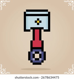 Icono de pistón en arte de píxeles de 8 bits para activos de juego en Ilustración vectorial.