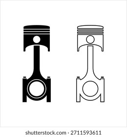 Ícone de pistão, Ilustração de arte vetorial de ícone de pistão de automóvel