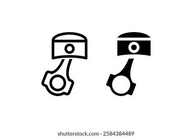 Piston icon in black and white vector