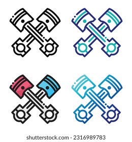 Diseño de iconos de pistón en cuatro colores de variación