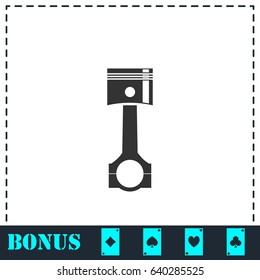 Piston icon flat. Simple vector symbol and bonus icon