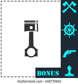 Piston icon flat. Simple vector symbol and bonus icon