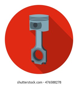 Piston icon flat. Single silhouette auto parts icon from the big car flat - stock vector