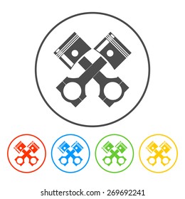 Piston icon. Flat vector illustration EPS 10