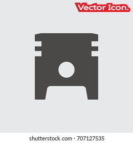 piston icon isolated sign symbol and flat style for app, web and digital design. Vector illustration.