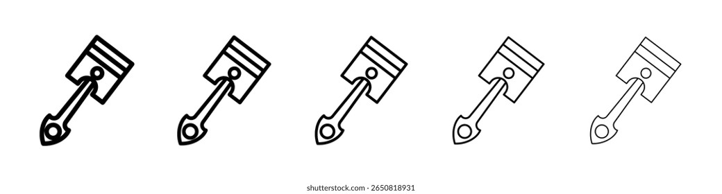 Kolbensymbol einzeln auf weißem Hintergrund
