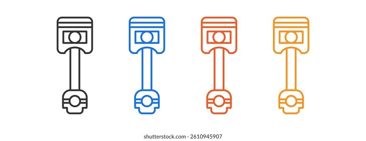 Piston icon set isolated on white background