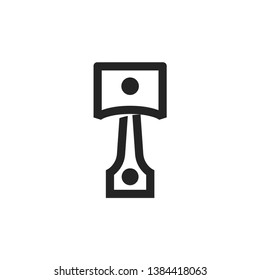 Piston icon in thick outline style. Black and white monochrome vector illustration.