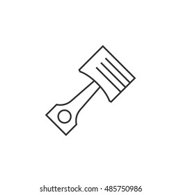 Piston icon in thin outline style. Automotive parts motor auto car technology mechanic
