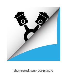 Piston icon vector and with Bent Corner