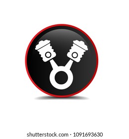 Piston icon vector and glossy button