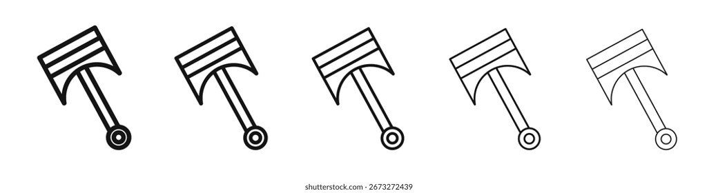 piston icon vector outline set illustration sign