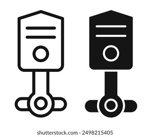 Piston iconicon vector collection in outlined and solid style