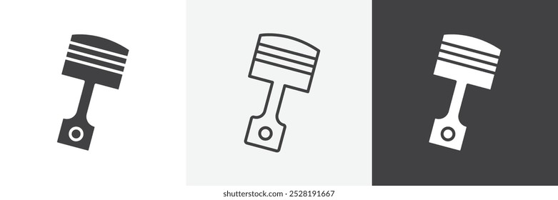 Ícone de pistão.Trendy moderna ilustração vetorial linear plana sobre fundo branco.