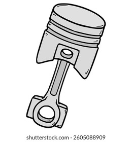 piston illustration hand drawn isolated vector