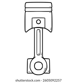 piston illustration hand drawn outline vector