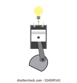 piston isolated icon on white background, auto service, repair, car detail , lamp , energy