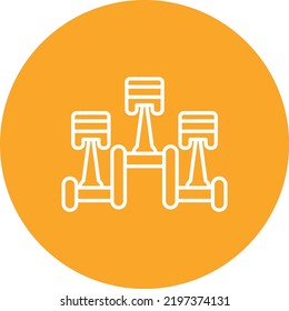 Piston line circle icon vector image. Can also be used for web apps, mobile apps and print media.