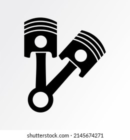 Piston line icon vector design template and illustration with editable stroke. Vector Tracing in White and Black style. Can be used as Logo, Brands, Mascots, Symbol and Tatto