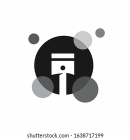Piston logo accompanied air bubble concept