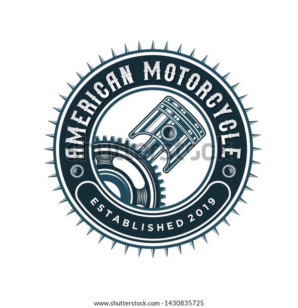 Piston Logo Engine Automotive Vintage Badge Stock Vector (Royalty Free ...