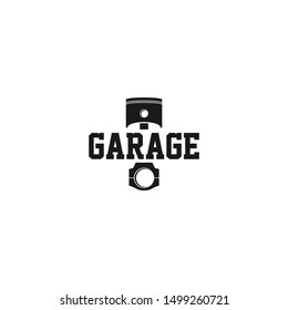 Piston logo garage automotive morkshop. simple minimalist design .