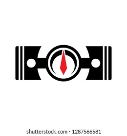 Piston Logo. Race Icon. Automotive Symbol. Vector Eps 10.