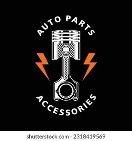 piston logo vector for auto parts, auto repair.