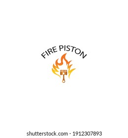piston logo vector illustration fire design